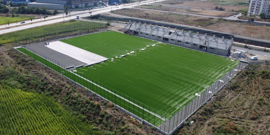 Tekkeköy ilçe stadında çimler serildi - samsun haber