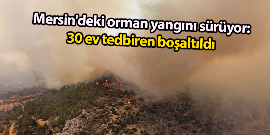 Mersin'deki orman yangını sürüyor: 30 ev tedbiren boşaltıldı