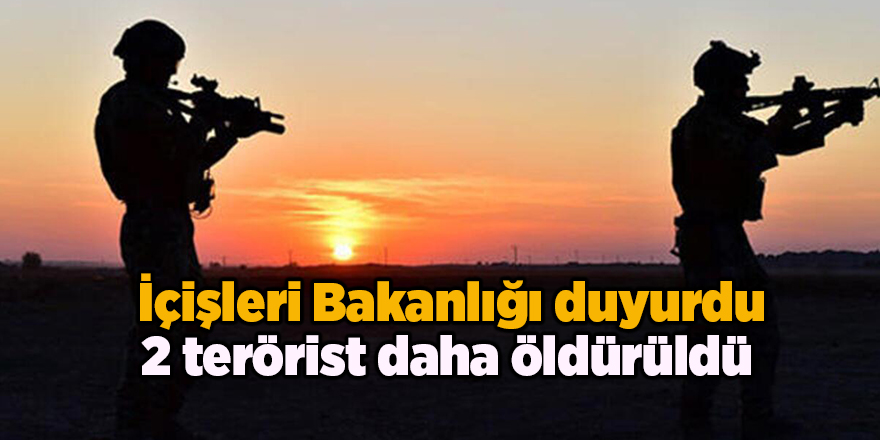 İçişleri Bakanlığı duyurdu! 2 terörist daha öldürüldü 