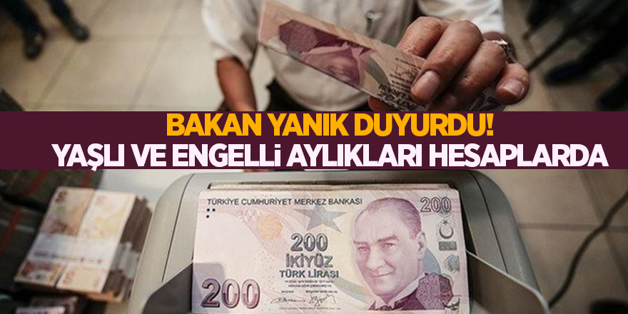 Bakan Yanık duyurdu! Yaşlı ve engelli aylıkları hesaplarda