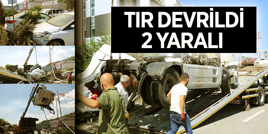 Kontrolden çıkan tır araçların üzerine devrildi: 2 yaralı