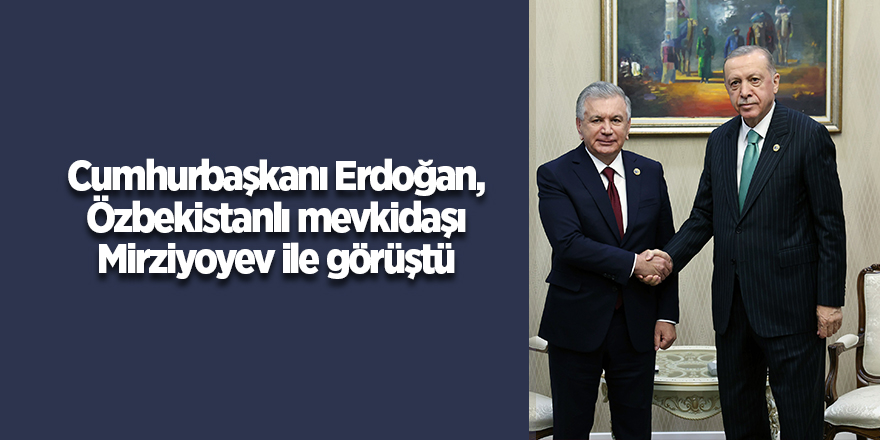 Cumhurbaşkanı Erdoğan, Özbekistanlı mevkidaşı Mirziyoyev ile görüştü