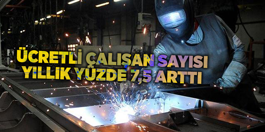 Ücretli çalışan sayısı yıllık yüzde 7,5 arttı