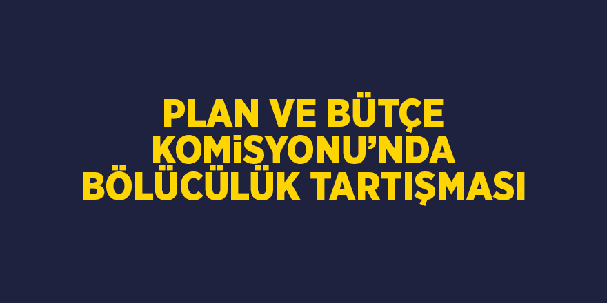 Plan ve Bütçe Komisyonu’nda bölücülük tartışması