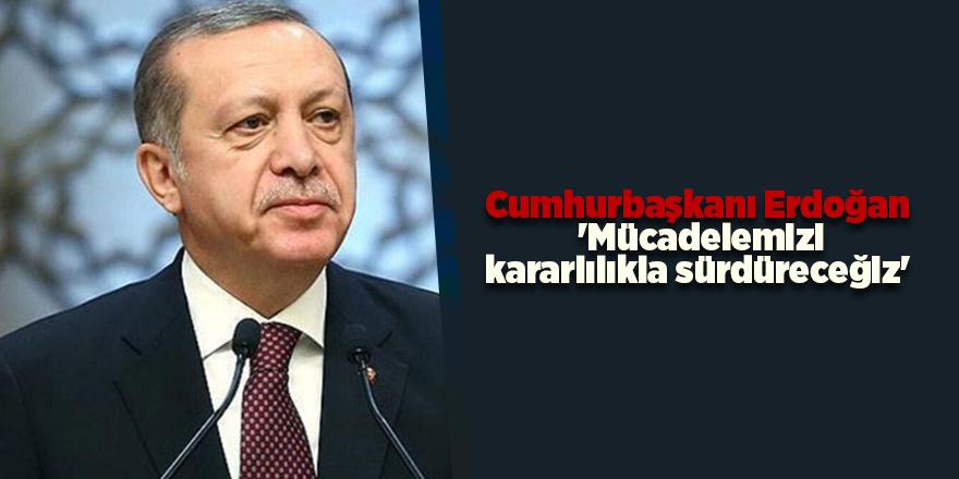 Cumhurbaşkanı Erdoğan  'Mücadelemizi kararlılıkla sürdüreceğiz'