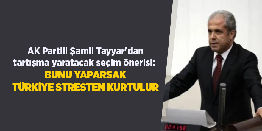 AK Partili Şamil Tayyar'dan tartışma yaratacak seçim önerisi:  Bunu yaparsak Türkiye stresten kurtulur