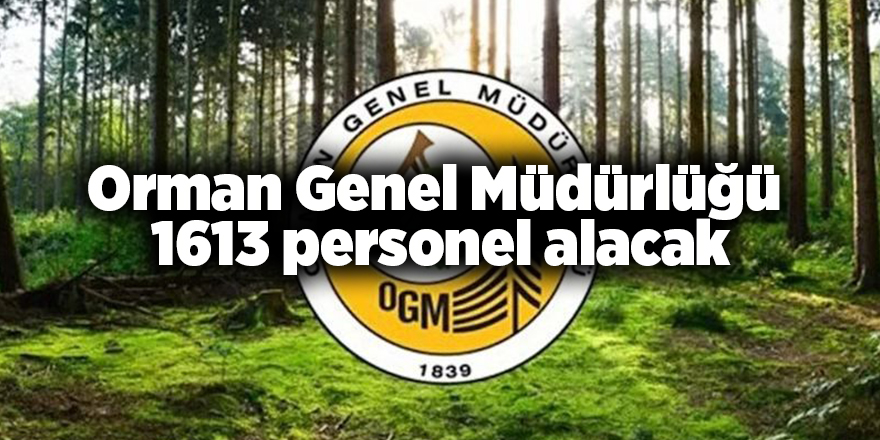 Orman Genel Müdürlüğü 1613 personel alacak