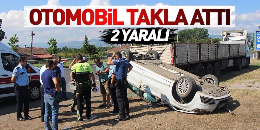 Samsun’da otomobil takla attı: 2 yaralı