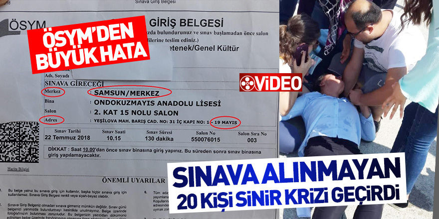 Samsun'da sınava alınmayan öğrenciler sinir krizi geçirdi