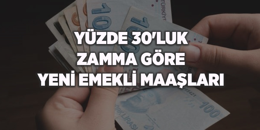 Yüzde 30'luk zamma göre yeni emekli maaşları