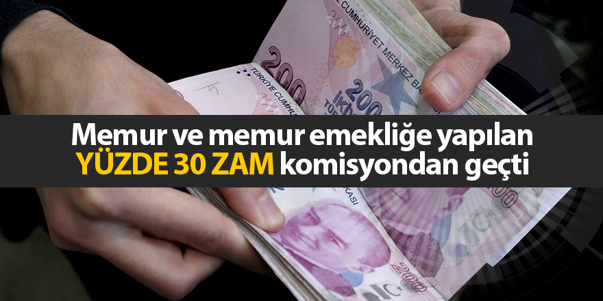 Memur ve memur emekliğe yapılan yüzde 30 zam komisyondan geçti