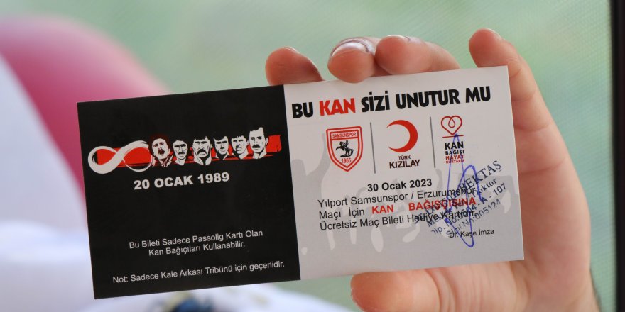 Kan bağışlayana atkı ve maç bileti hediye - samsun haber