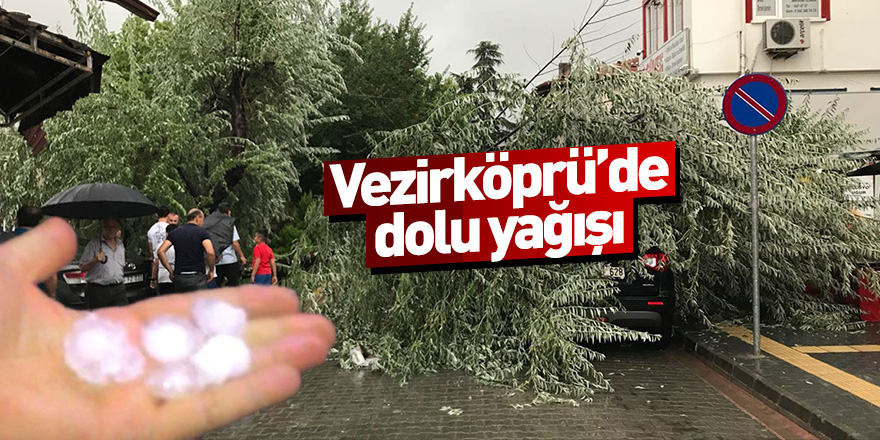 Vezirköprü'de dolu yağışı