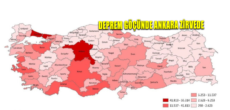 Deprem göçünde Ankara zirvede