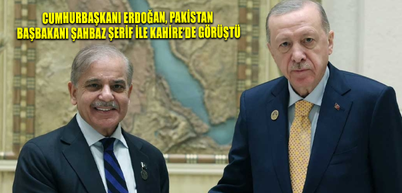 Cumhurbaşkanı Erdoğan, Pakistan Başbakanı Şahbaz Şerif ile Kahire’de görüştü