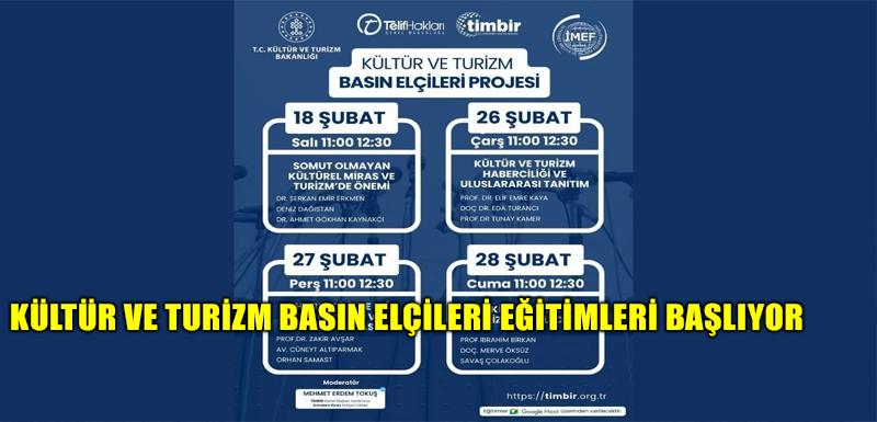 Kültür ve Turizm Basın Elçileri eğitimleri başlıyor