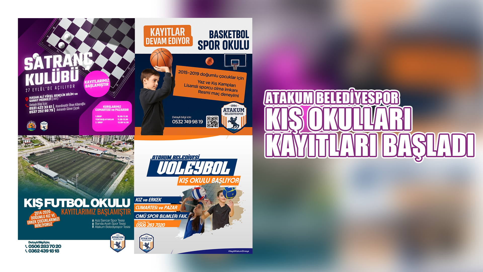 ‘Atakum Belediyespor Kış Okulları’ kayıtları başladı