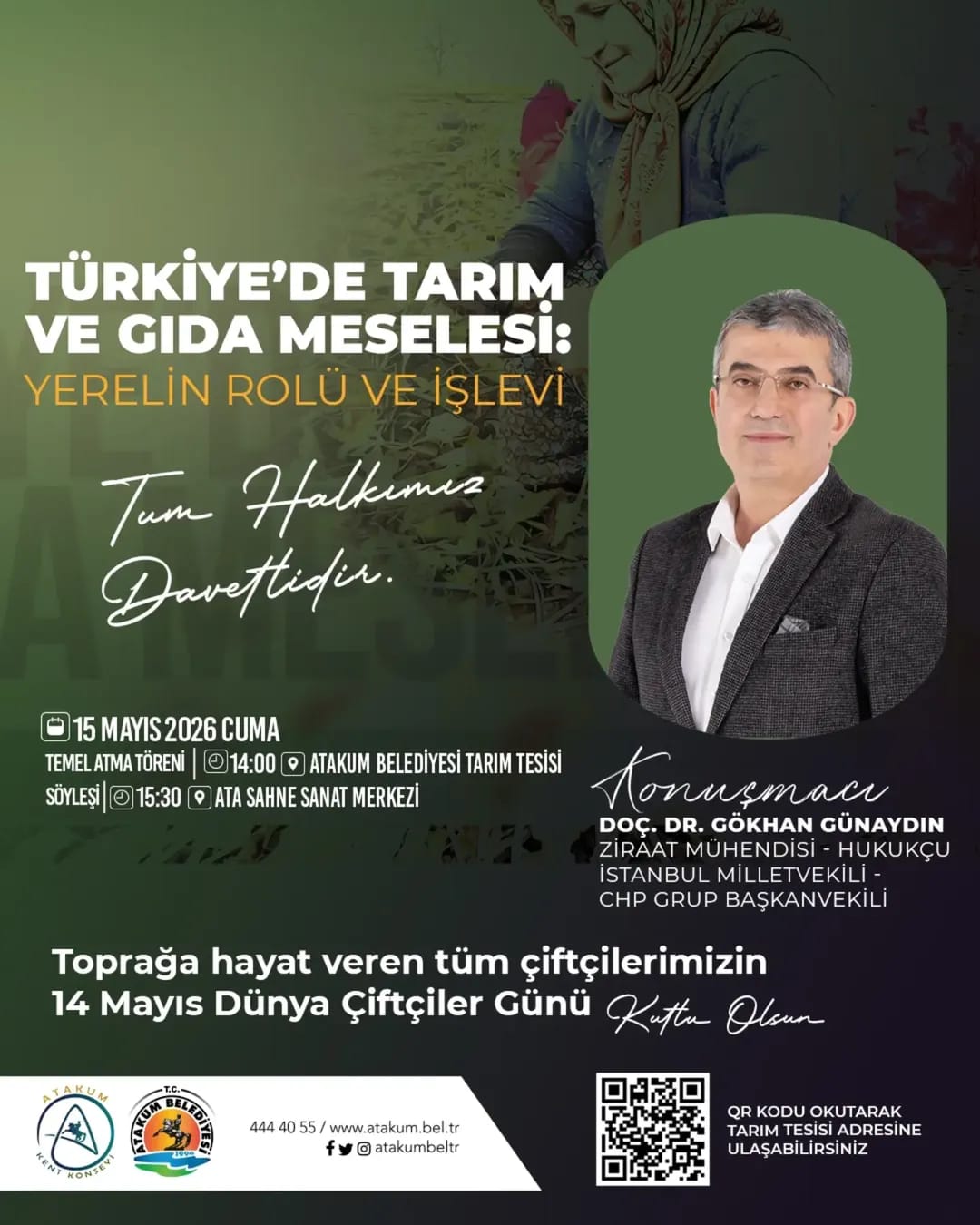 Doç. Dr. Gökhan Günaydın Atakum’da Tarım Tesisi Temel Atma Törenine Katılacak