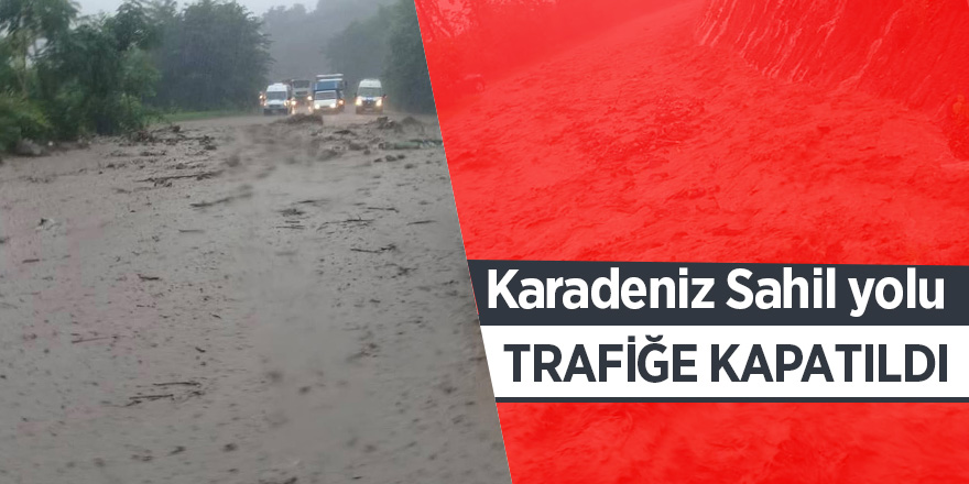 Karadeniz Sahil yolu trafiğe kapatıldı 