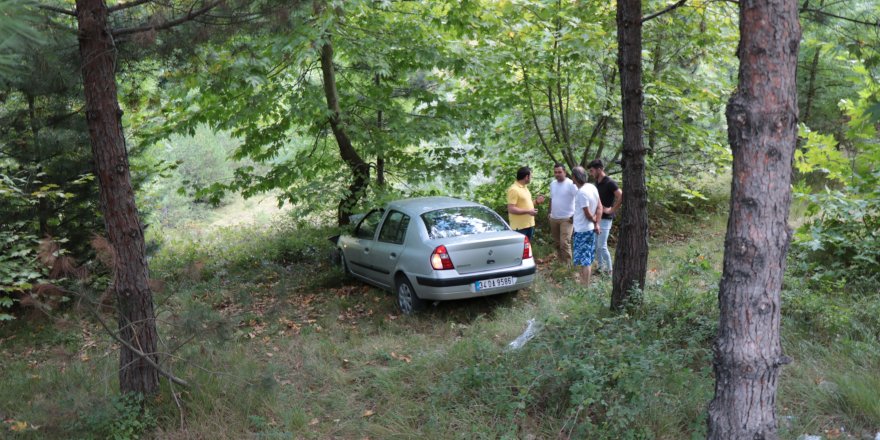 Kontrolden çıkan otomobil ormanlık alana uçtu: 1 yaralı 