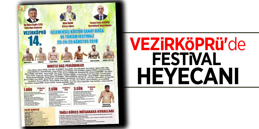 Vezirköprü'de festival heyecanı