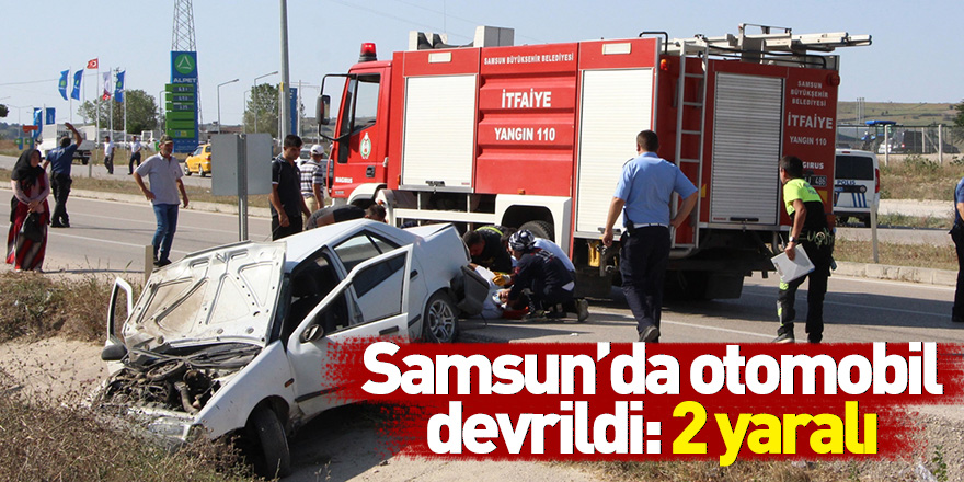 Samsun'da otomobil devrildi: 2 yaralı