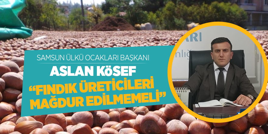 Samsun Ülkü Ocakları Başkanı Aslan Kösef "Fındık Hak Ettiği Değeri Bulmalı"