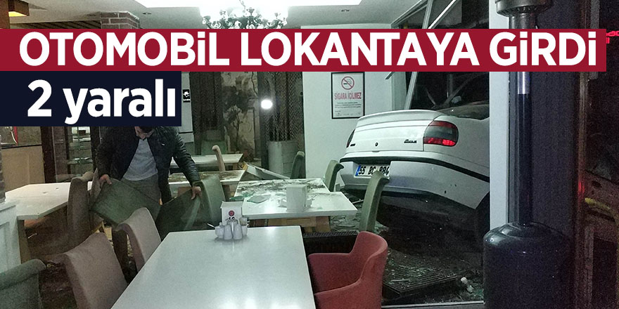 Samsun'da yoldan çıkan otomobil lokantaya girdi: 2 yaralı 