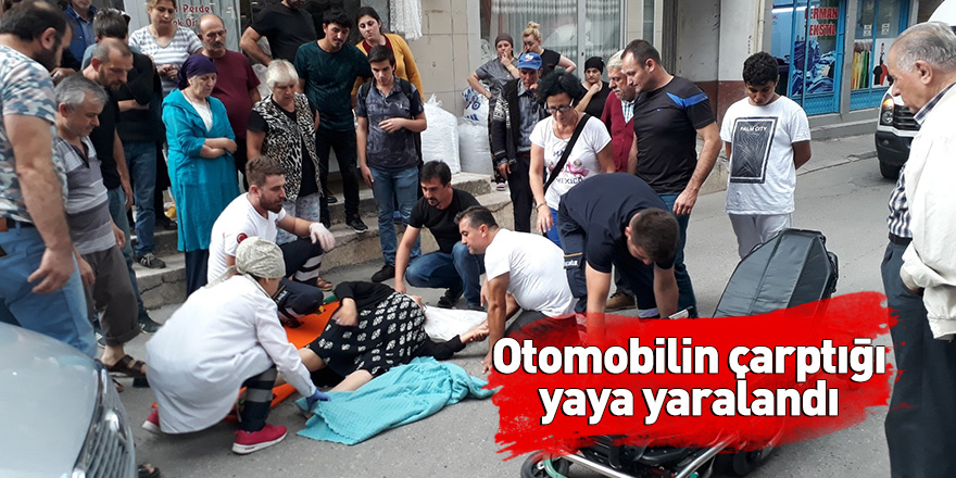 Bafra'da otomobilin çarptığı yaya yaralandı