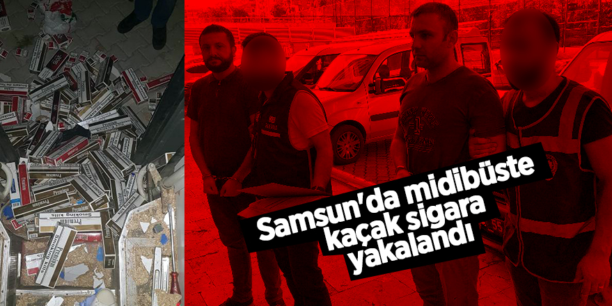 Samsun'da midibüste zulalanmış 23 bin 800 paket kaçak sigara ele geçti