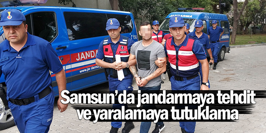 Samsun'da jandarmaya tehdit ve yaralamaya tutuklama