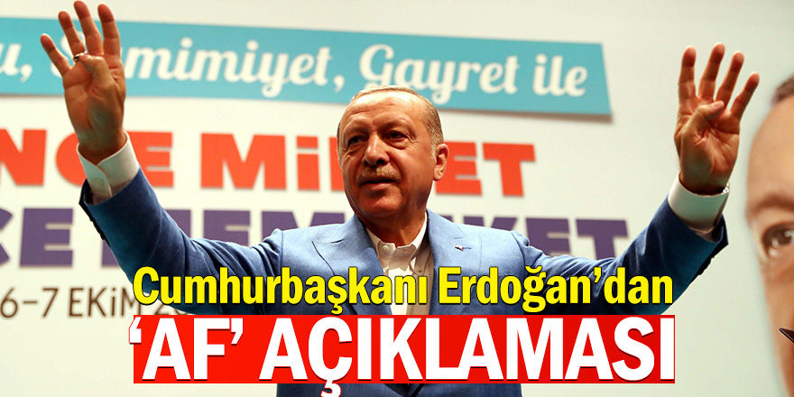 Cumhurbaşkanı Erdoğan'dan af açıklaması