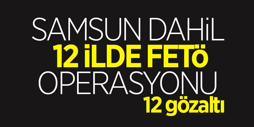 Samsun dahil 12 ilde FETÖ operasyonu 