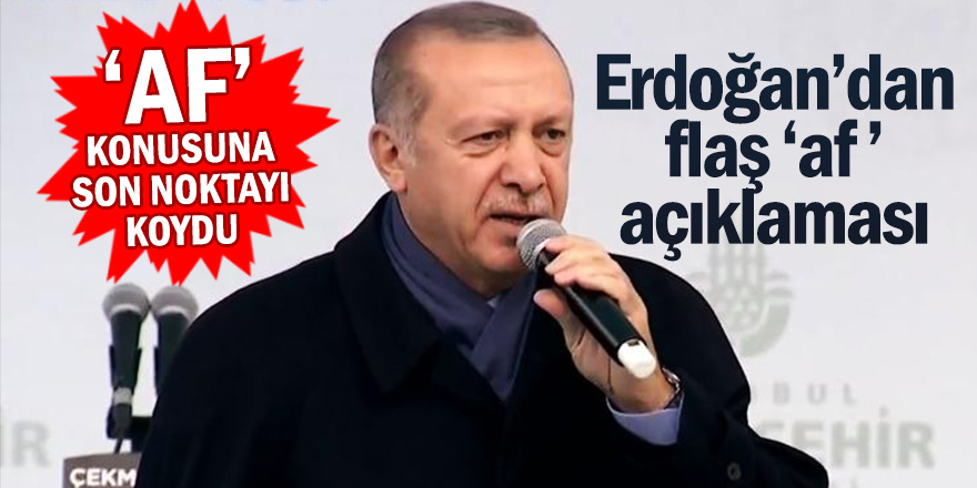 Cumhurbaşkanı Erdoğan'dan flaş af açıklaması