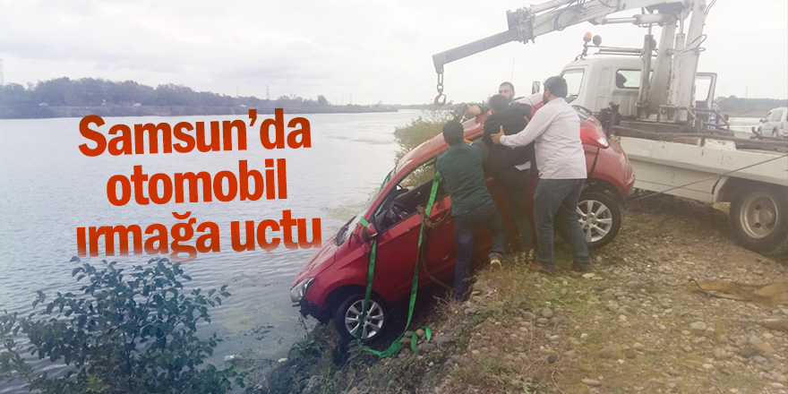 Samsun'da otomobil ırmağa uçtu