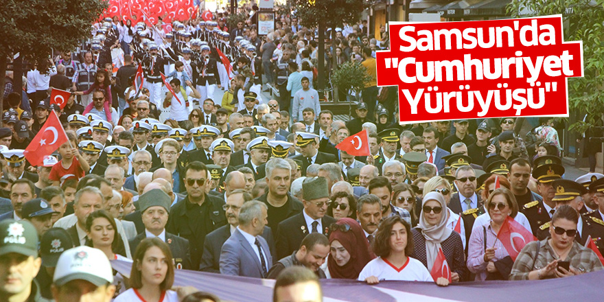 Samsun'da "Cumhuriyet Yürüyüşü"