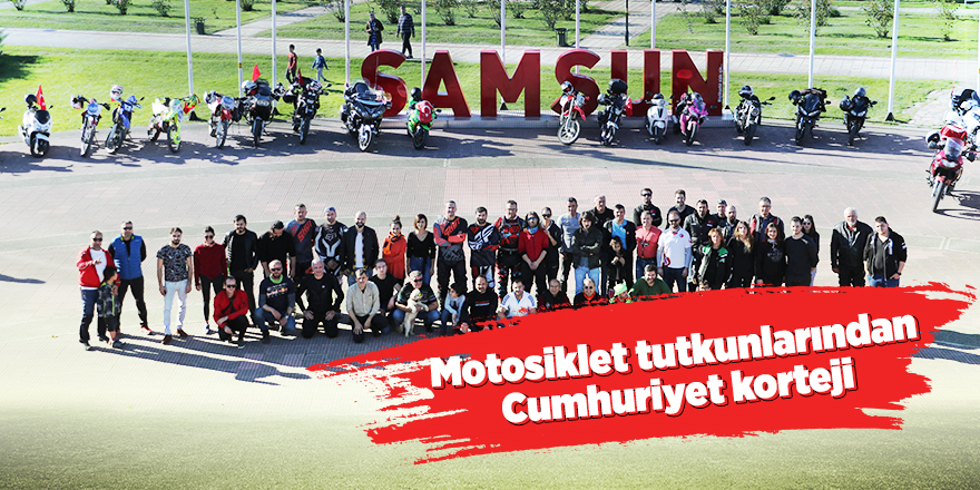 Motosiklet tutkunlarından Cumhuriyet korteji