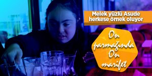 Garsonluk yapan down sendromlu Asude, herkesin sevgilisi