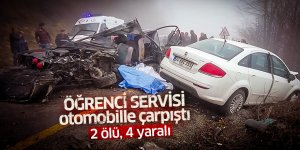 Öğrenci servisi otomobille çarpıştı: 2 ölü, 4 yaralı