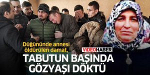 Samsun'da düğününde annesi öldürülen damat, tabutun başında gözyaşı döktü