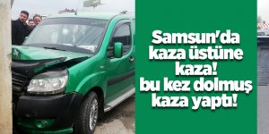 Samsun'da dolmuş duvara çarptı: 4 yaralı