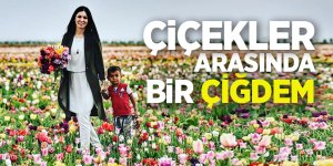 Çiğdem Karaaslan'dan çiçekler arasında özel fotoğraflar
