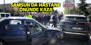 Samsun'da hastane önünde kaza