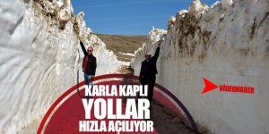 5-6 metreyi bulan kar yığınlarını açma çalışmaları sürüyor