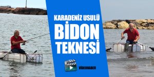 Daha büyük balık tutmak için bidon tekne yaptı