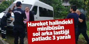 Samsun'da minibüsün lastiği patladı ve yoldan çıktı! 3 yaralı