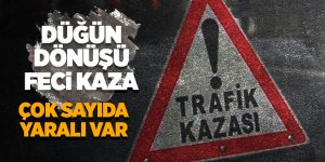 Düğünden dönerken kaza yaptılar: 16 yaralı
