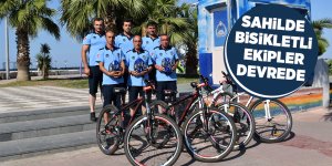 Bisikletli zabıtalar iş başında