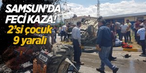 Traktör ve hafif ticari araç çarpıştı