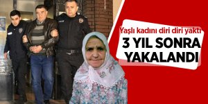 Yaşlı kadını diri diri yaktı